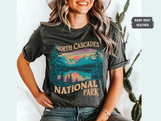 Discover Vintage North Cascades National Park T-Shirt, Retro Washington Park Shirt, Pacific Northwest Shirt