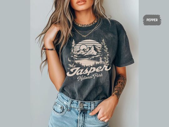 Discover Vintage Jasper National Park T-Shirt, Retro Jasper T Jasper Shirt, Canadian Rockies tee, Rocky Mountains, Canada gifts