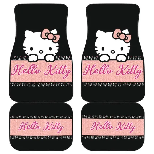 Discover Cute Hello Cat Car Floor Mats Cartoon Car Accessories For Anime Fans