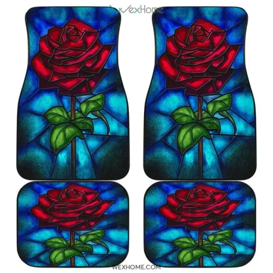 Discover Beauty and the Beast Car Floor Mats Cartoon Fan Gift Unique Auto Decor