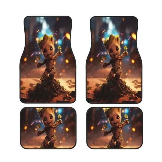 Groot Car Floor Mats All Weather Universal Fit Marvel Auto Accessories Set