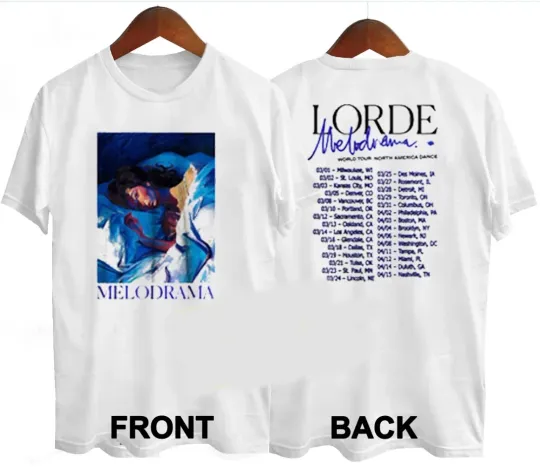 Discover Vintage 2018 Lorde Melodrama World Tour 2018 T-shirt, size S-5XL