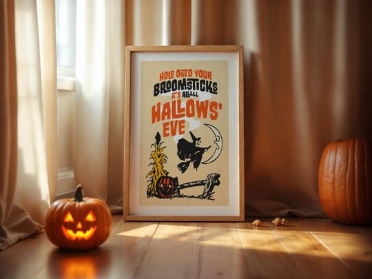 Discover Witchy Halloween Print Retro Halloween Art Poster Kitchen Wall Art Halloween Decor Festive Fall Decor Halloween Gift for Home