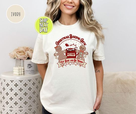 Discover Christmas Baking Crew 2025 T-Shirt, Baker Christmas Cookies T-Shirt