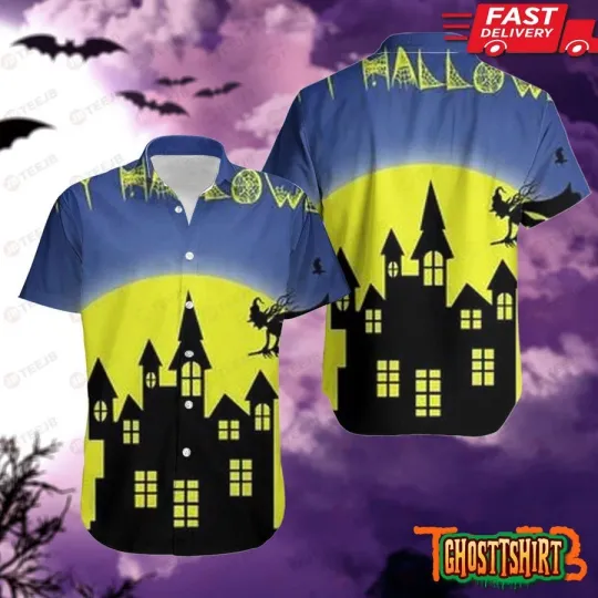 Discover Halloween Pattern Hawaiian Shirt