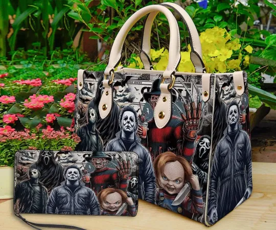 Discover Personalized Halloween Personalized Leather Handbag, Halloween Shoulder Handbag