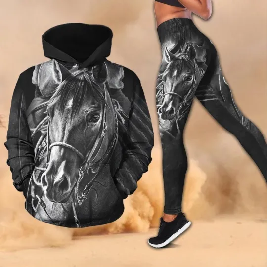 Hollow Hoodie 3D or Legging for Fan /Horse-For Women