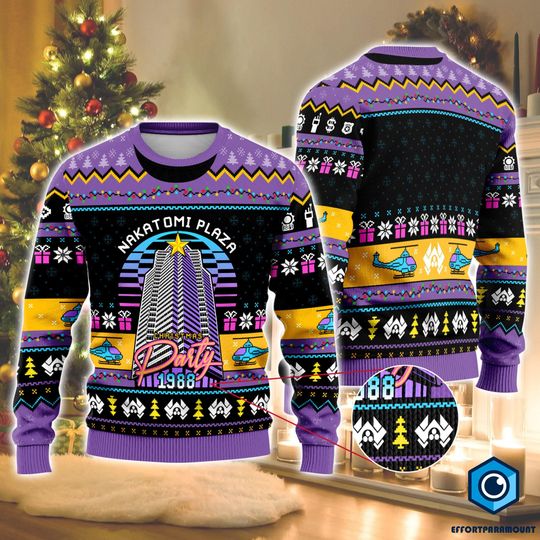 Discover Movie Sweater, Ugly Christmas Sweater, Die Hard, Movie Sweatshirt, Christmas Gift, Nakatomi Plaza, Hans Gruber, Movie Gift For Men Women