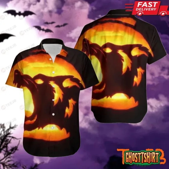 Discover Halloween Pattern Hawaiian Shirt