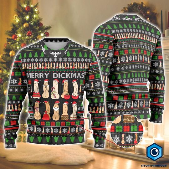 Discover Merry Dickmas Ugly Christmas Sweater | Naughty Christmas Ugly Sweater | Merry Dickmas Dirty Ugly Xmas Sweater | Naughty Christmas Sweatshirt