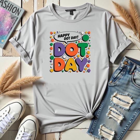 Discover Colorful Rainbow Polka Dot for Kids T-Shirts, Smile Face Dot Day