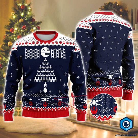 Discover Fight Ship Xmas Ugly Sweater, Vader Lack of Cheer Ugly Christmas Sweater, Christmas Gift, Ugly Holiday Sweater