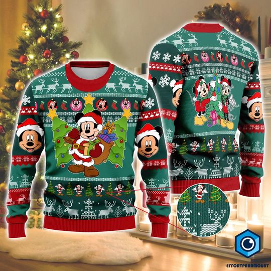 Discover Mickey Santa Claus Ugly Christmas Sweater, Mickey and Minnie Christmas Sweater, Disneyland Christmas, Christmas Gifts, Christmas Vacation