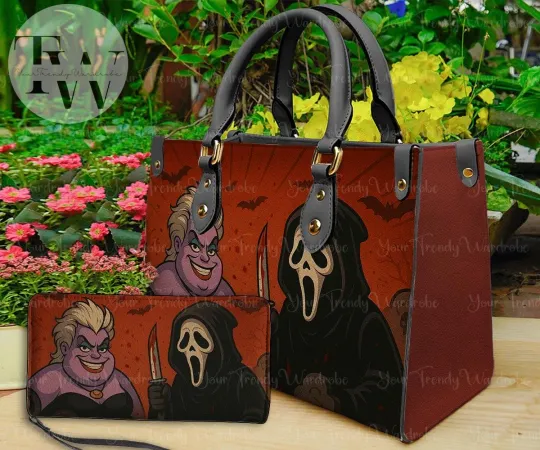 Discover Personalized Horror Halloween Leather Handbag & Wallet, Horror Leather Bag,