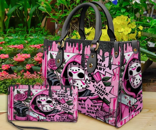 Discover Horror Halloween Personalized Leather Handbag & Wallet, Horror Shoulder Bag