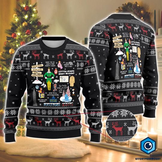 Buddy The Elf Ugly Christmas Sweater, Elf Movie Christmas Sweater, Christmas Xmas Gifts, Christmas Movie, Buddy Hobbs Elf Christmas Sweater