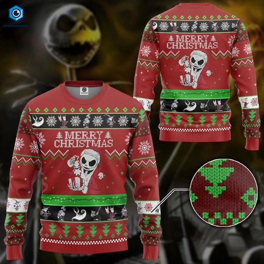 Discover Nightmare Before Christmas Jack Skellington Ugly Christmas Sweater, Jack Skellington Christmas Sweater, Merry Christmas, Christmas Holiday