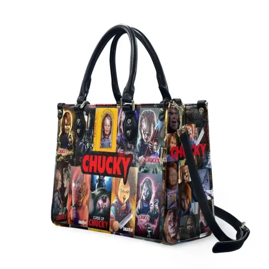 Chucky Leather Handbag, Horror Movie Character Women's Shoulder Bag, Creepy Gift