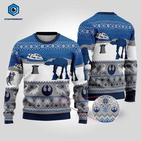 All Terrain Walkers Ugly Christmas Sweatshirt, Obi-Wan Kenobi R2D2 Christmas Sweater, Starships Christmas Sweater