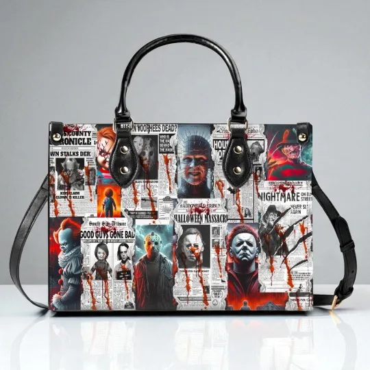 Discover The Horror Gazette, Waterproof Vegan Leather Handbag-Wallet, Gift Halloween