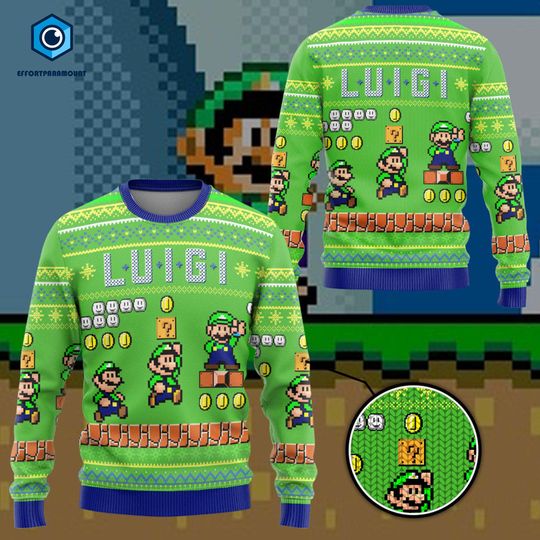 Super Mario Luigi Ugly Sweater, Bowser Mario Bros Xmas Sweatshirt, Christmas Mario Sweater, Ugly Christmas Party, Video Games Ugly Sweater