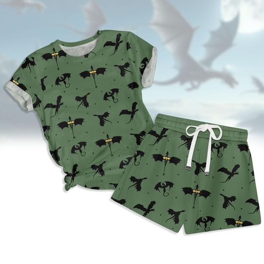 Discover Fourth Wings T-shirt and Shorts Set, Fly or Die Women's Pajama Set