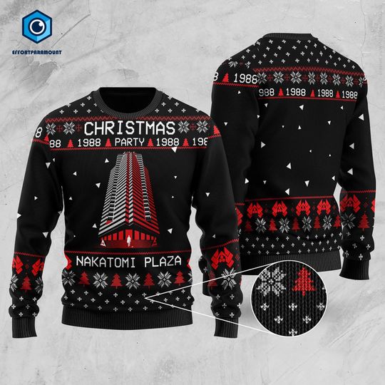 Nakatomi Plaza Ugly Christmas Sweater | Xmas Sweater | Christmas Gift | Nakatomi Plaza Christmas Party | Die Hard Sweater | John Mcclane