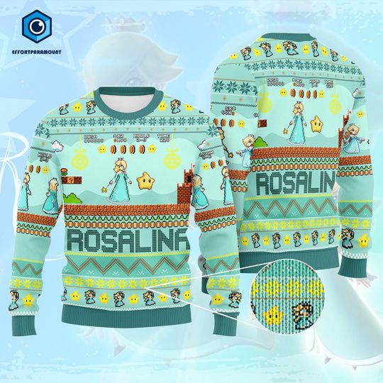 Discover Rosalina Video Game Xmas Sweatshirt | Super Mario Christmas Sweater | Super Mario Ugly Christmas Sweater | Mario Rosalina Xmas Sweatshirt