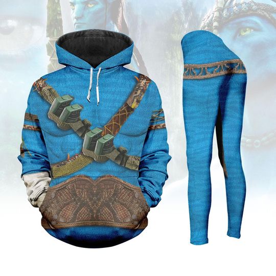 Avatar Jake Sully Cosplay Hoodie Leggings,Halloween Avatar Costume Hoodie,Disney Pandora Hoodie,Avatar Way Of The Water Shirt Apparel