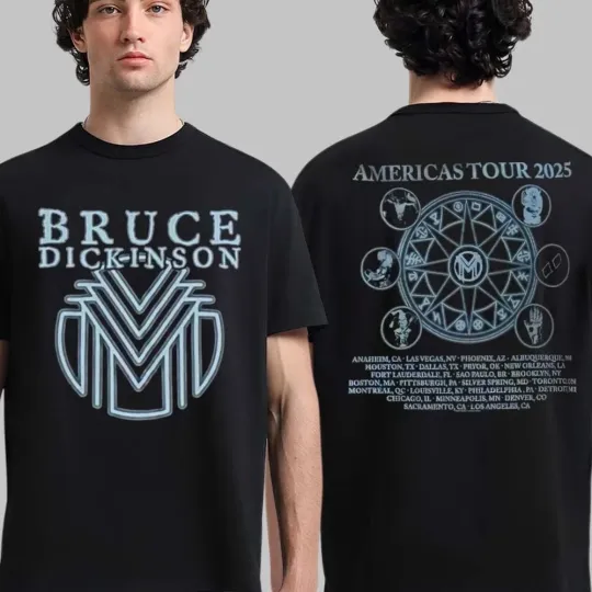 Discover Bruce Dickinson American Tour 2025 The Mandrake Project Logo T-Shirt