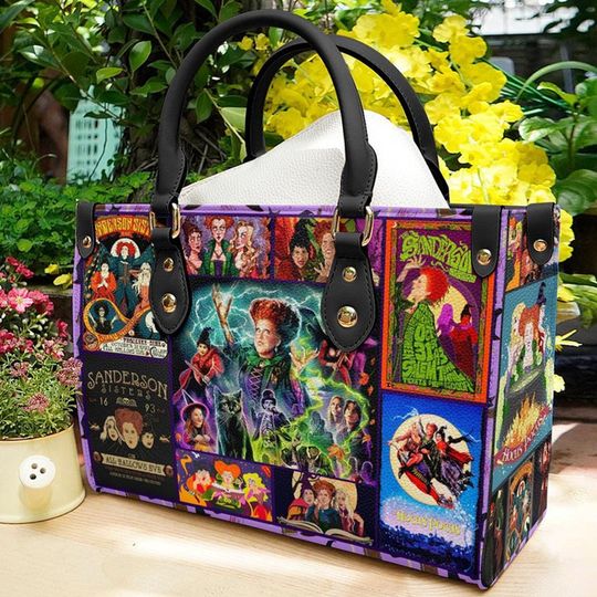 Discover Vintage Hocus Pocus Lover Women Leather Handbag, Lover Hocus Pocus Handbag, Leather Bag, Shopping Bag