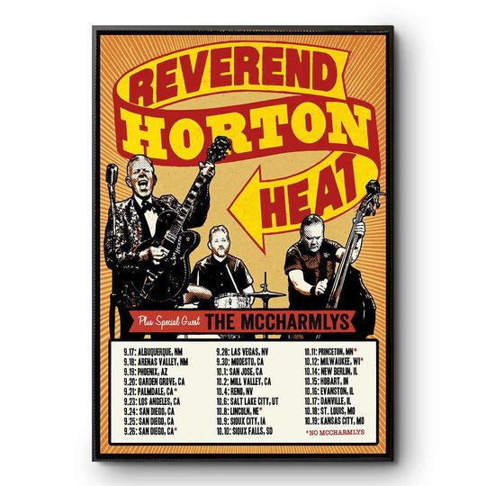Reverend Horton Heat 2025 Tour Poster Vertical Poster September October Concert Dates