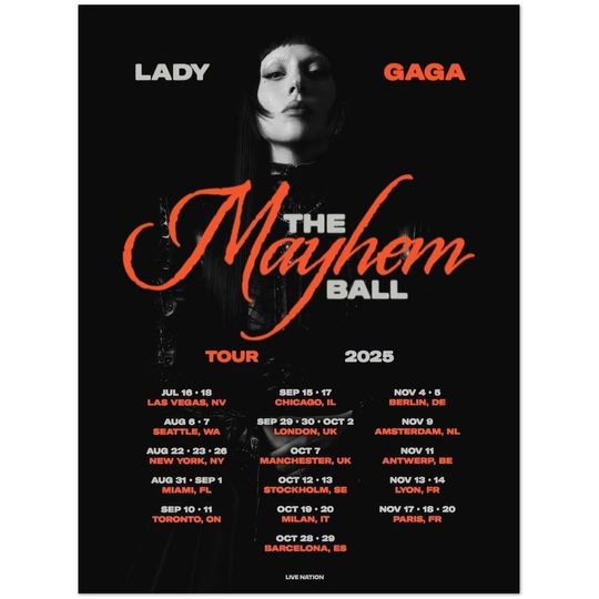 Discover The Mayhem Ball Tour 2025 Vertical Poster