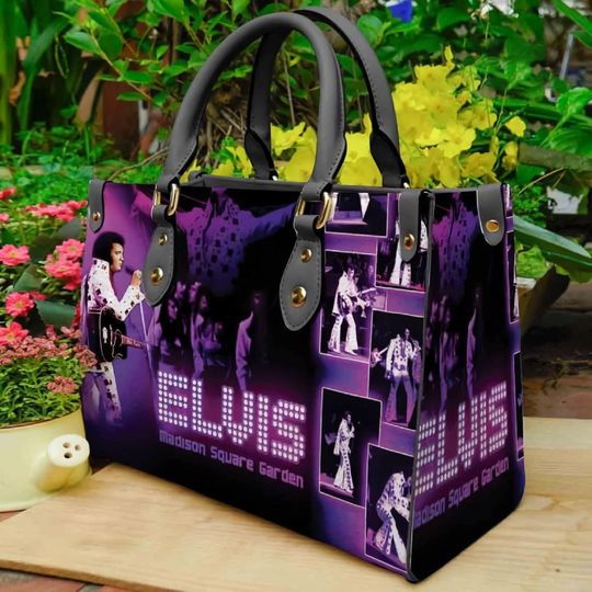 Discover Vintage Elvis Presley Women Leather Handbag, Lover Elvis Presley Handbag, Leather Bag, Shopping Bag