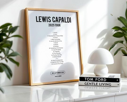 Discover Lewis Capaldi Setlist Poster - 2025 Tour