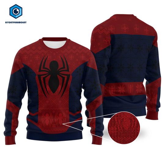 Miles Morales Xmas Ugly Sweater | Spiderman Gift | Christmas Ugly Sweater | Superhero Sweater | Spiderverse Sweater