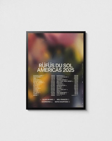 Discover Rufus Du Sol 2025 Americas Tour Poster