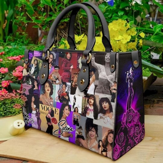 Vintage Selena Quintanilla Women Leather Handbag, Lover Selena Handbag, Leather Bag, Shopping Bag