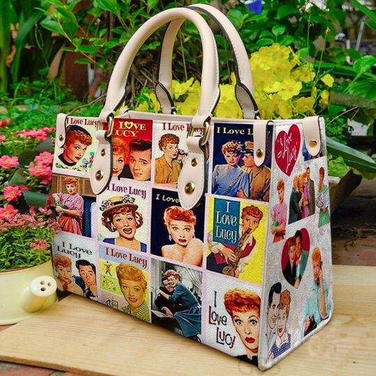 Vintage I Love Lucy Women Leather Handbag, Lover I Love Lucy Handbag, Leather Bag, Shopping Bag