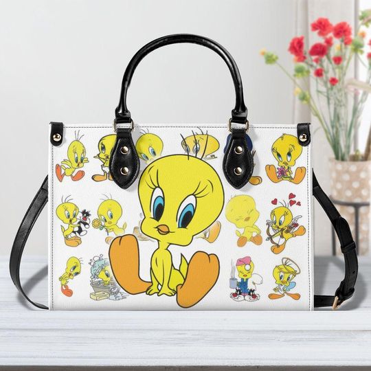 Tweety Bird Leather Handbag, Gilmore Girls Woman Handbag, Vintage Shoulder Bag, Crossbody Bag, Top Handle Bag