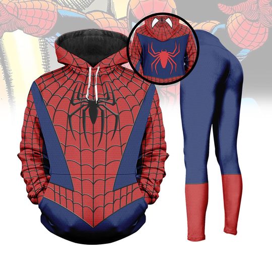 Spider-Man Hoodie Legging, Spiderman Cosplay Costume, Spider Man Cosplay Hoodie, Spidey Costume, Superhero Cartoon, Gift For Her