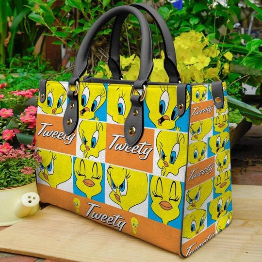 Tweety Bird Leather Handbag, Gilmore Girls Woman Handbag, Vintage Shoulder Bag, Crossbody Bag, Top Handle Bag