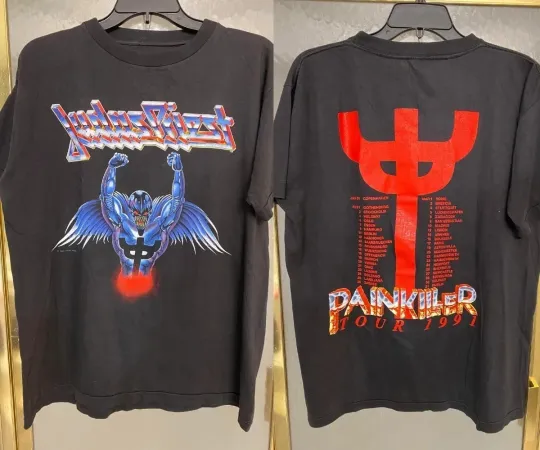 Discover Vintage 1991 Judas Priest Painkiller Tour 1991 T-shirt