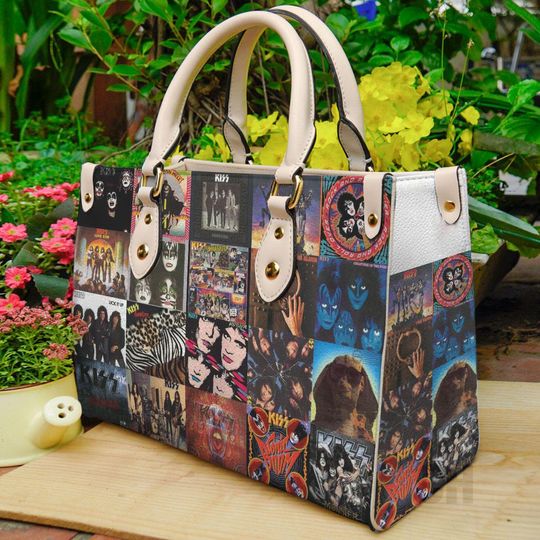 Discover Vintage Kiss Band Lover Women Leather Handbag, Lover Kiss Handbag