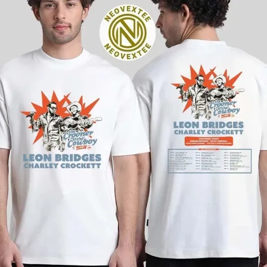Discover Leon Bridges Charley Crockett Crooner Cowboy Tour 2025 Dates T-Shirt