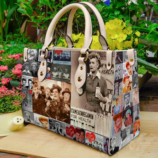 Vintage I Love Lucy Women Leather Handbag, Lover I Love Lucy Handbag