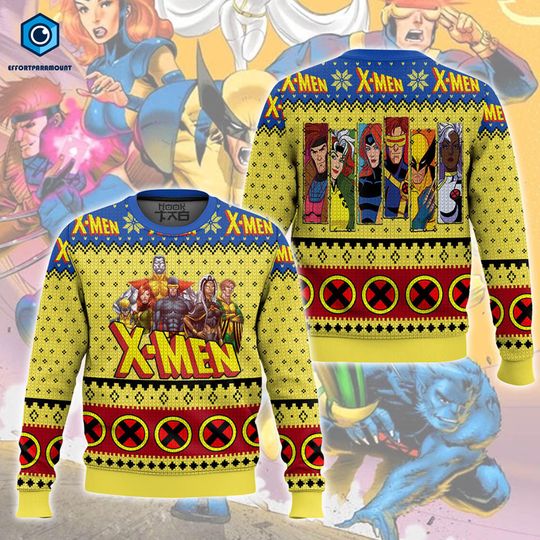 Discover Xmen Ugly Christmas Sweater, Super Heroes Christmas Sweater, Xmen Wolverine Storm Jean Grey Beast, Super Heroes Movie Sweater