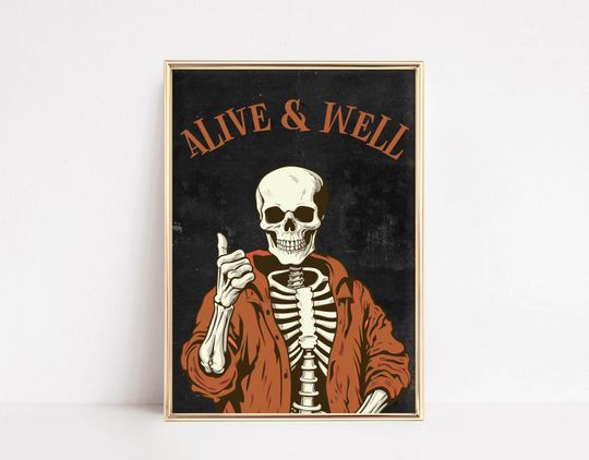 Discover halloween printable wall art | halloween decorations | fall decor | funny halloween poster | skeleton print | home decor