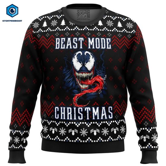 Discover Venom Beast Mode Ugly Christmas Sweater, Venom Sweater, Venom Eddie Brock Christmas Sweater, Christmas Gift, Venom Movie Sweater