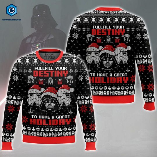 Darth Vader Stormtrooper Christmas Sweater, Starwar Christmas Holiday Ugly Sweater, Starwar Christmas Shirt, Family Christmas Shirt